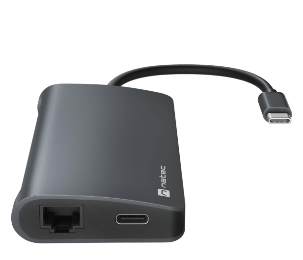 NATEC FOWLER 2 V2 USB-C 8W1 HUB ->USB 3.0 3X, HDMI 4K, USB-C, RJ45 NMP-2162 - 1470240 - zdjęcie 2